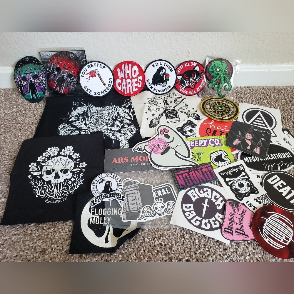 Assorted Horror/Punk/Witchy Patches And Stickers